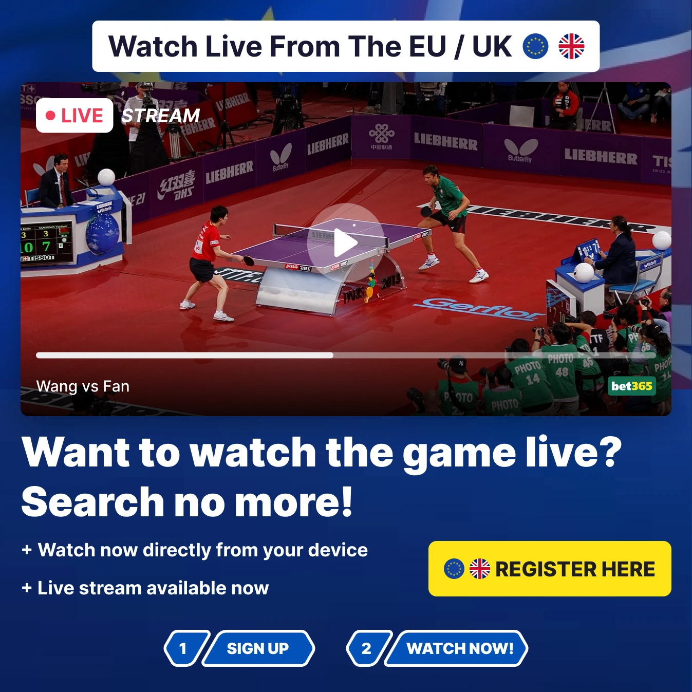 Watch Table Tennis In UK